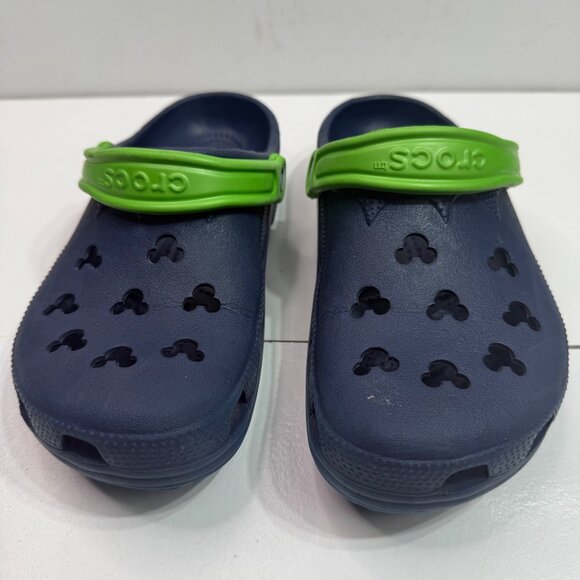 Crocs Disney unisex  M 6-7/W8-9 Navy & Green Clogs Mickey Mouse Design - Picture 2 of 9